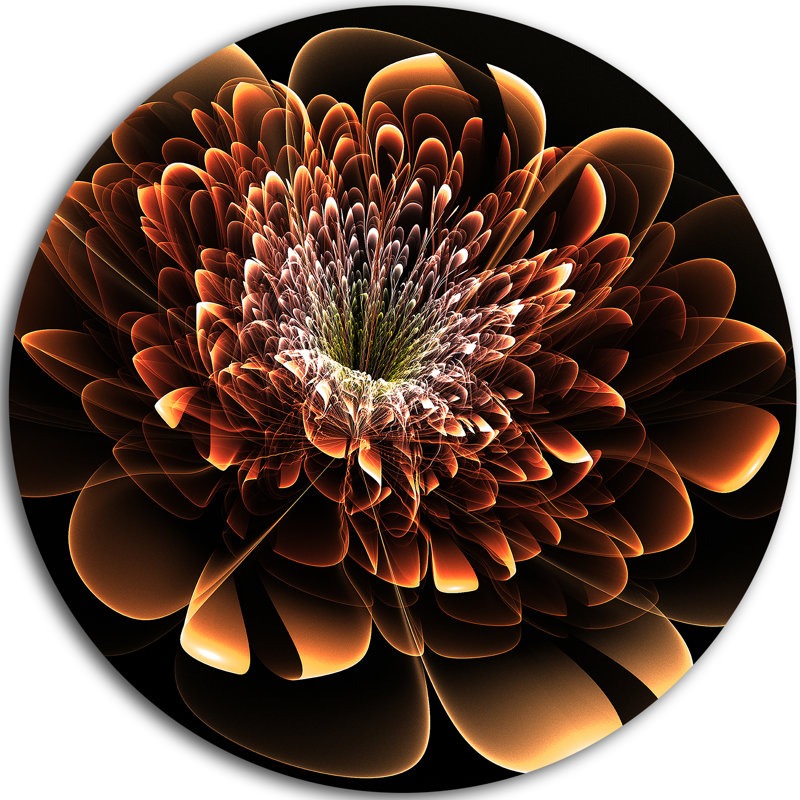 «Brown Fractal Flower», impression, H 23 po x l 23 po x P 1 po, Métal