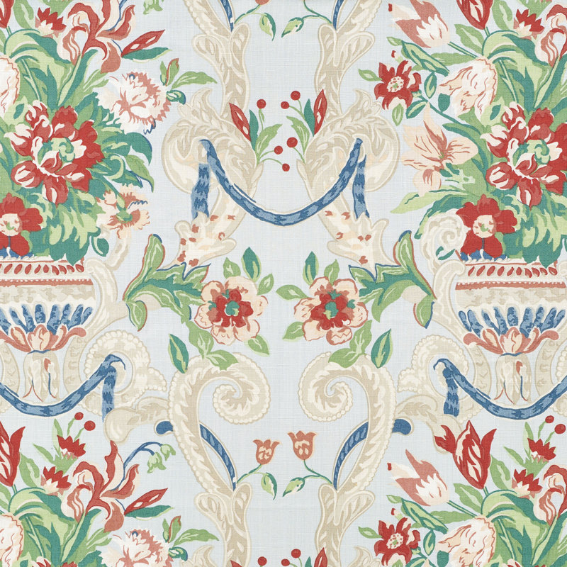 Aylesbury Vase Fabric, Aqua