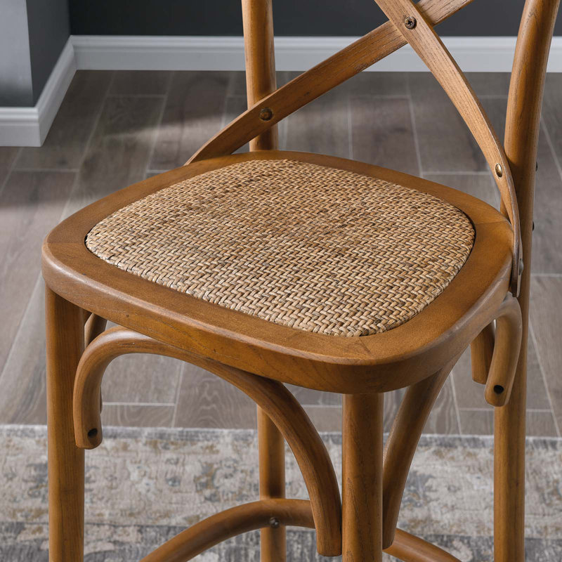 Modway Gear Stool, Walnut, Bar Stool (30" Seat Height)