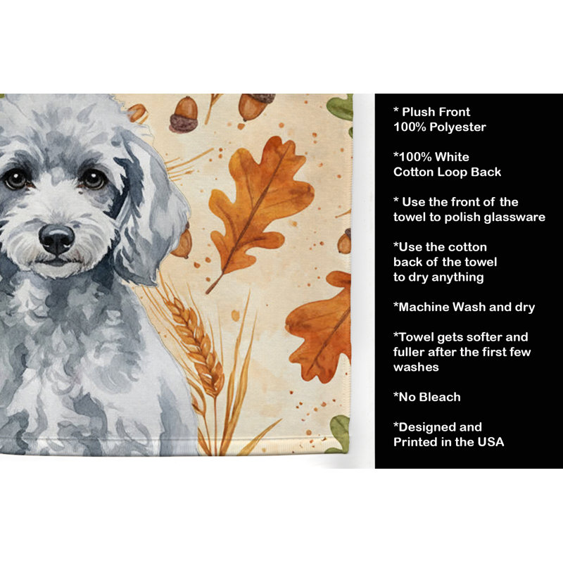 Miniature Silver Poodle Heirloom Fall Kitchen Towel, Miniature Silver Poodle