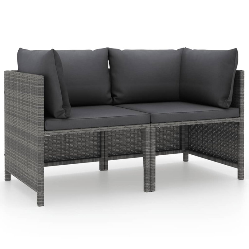 23.6" Wide Square Patio Sofa with Cushions