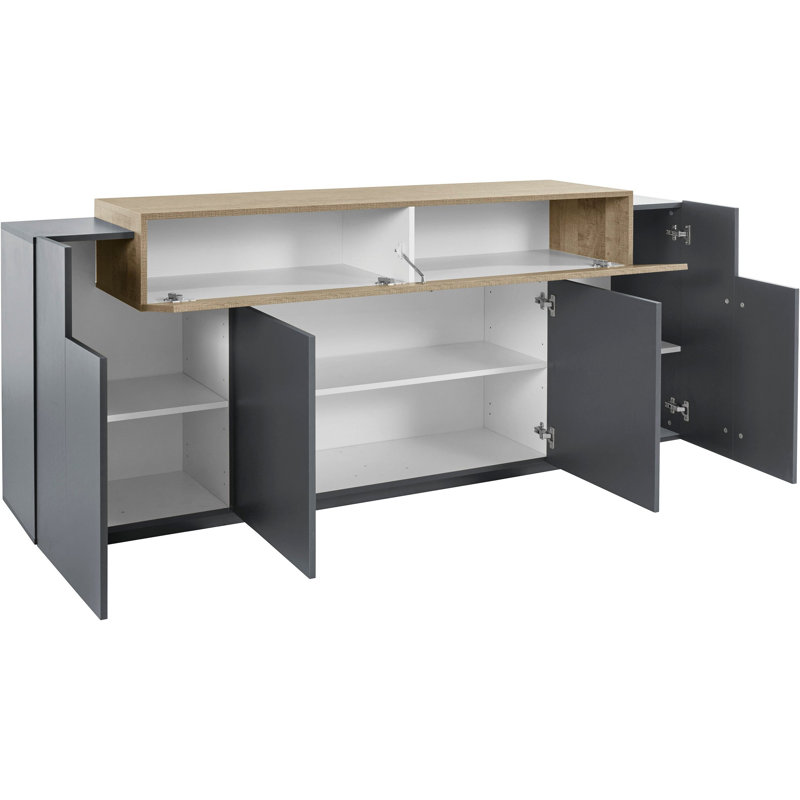 Aadaya 200cm Sideboard, Anthracite/Oak