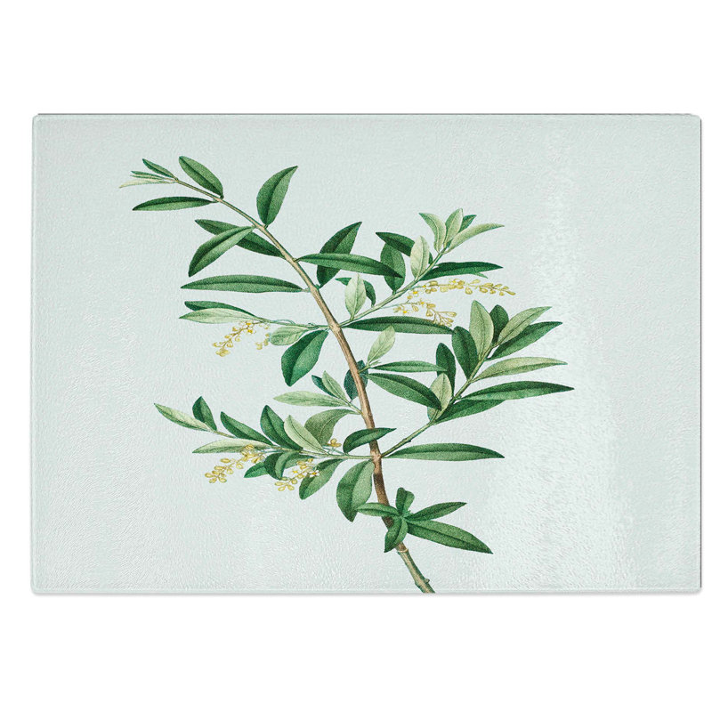 Glass Green Olive Tree by Pierre-Joseph Redoute Chopping Board, 28.5 cm W x 20 cm L