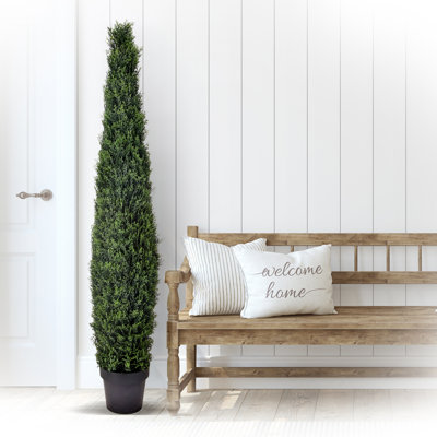 Faux Cypress Topiary in Pot