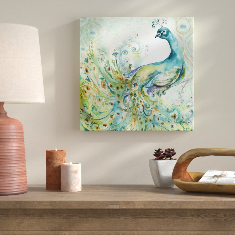 « bohémien peacock ii », reproduction sur toile tendue, H 48 po x l 48 po