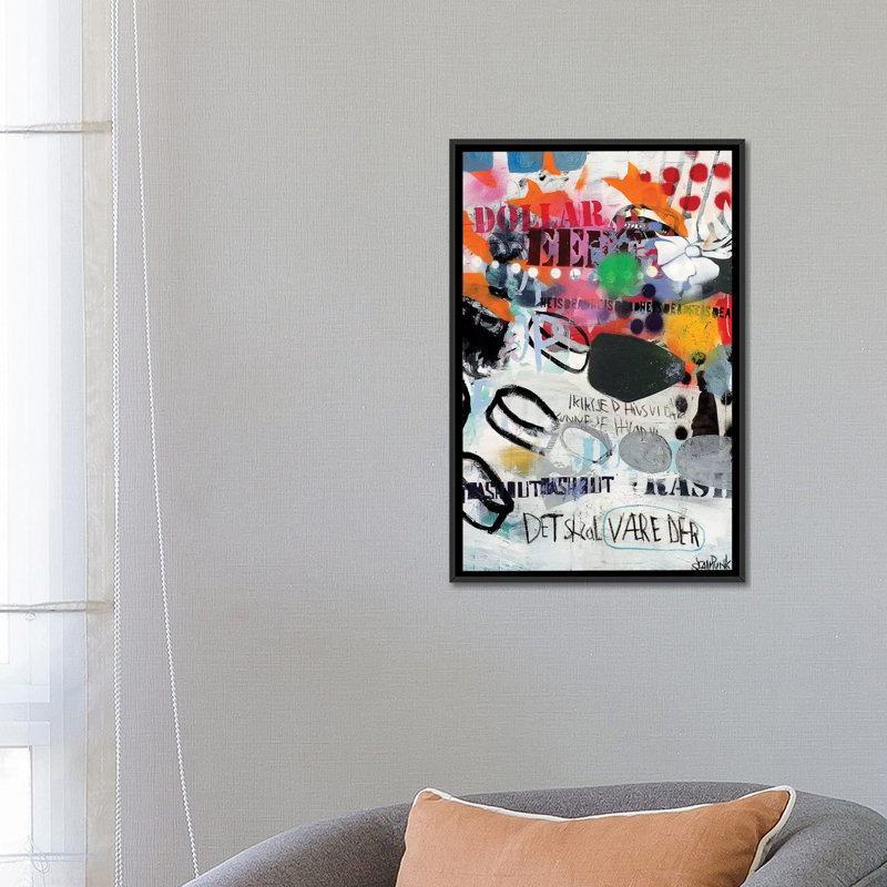 « discs » par sean punk, impression sur toile, Toile avec cadre noir, Pas de tapis, H 48 po x l 32 po x P 1,5 po