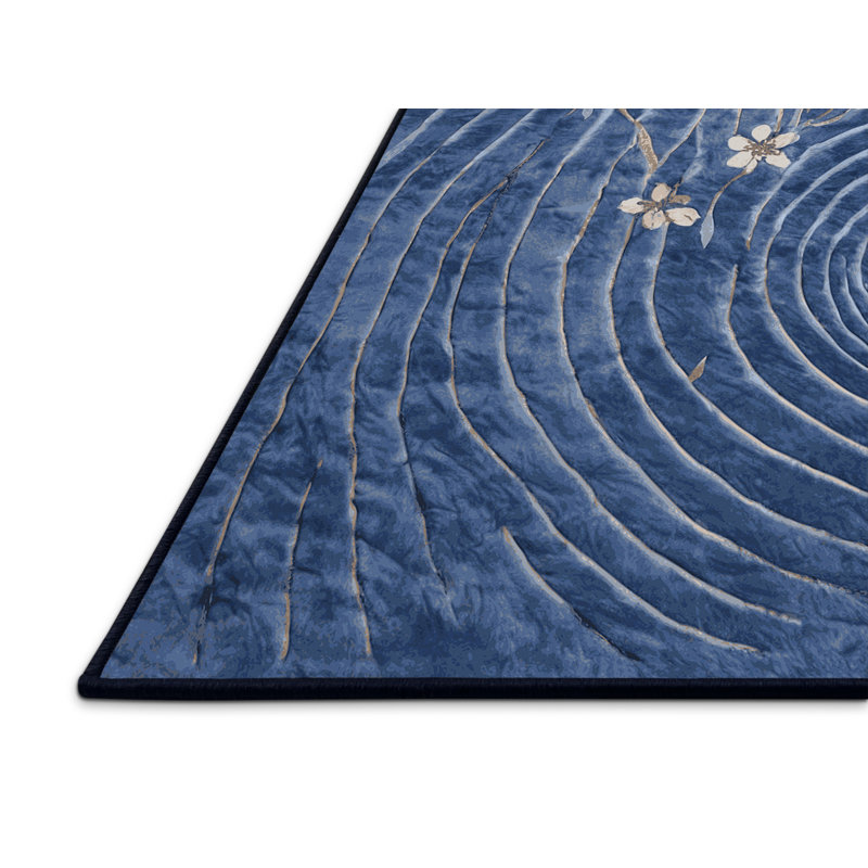 Tapis gris soyeux et moelleux, Rectangle 8 pi x 10 pi