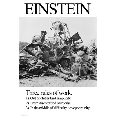 « einstein three rules of work », impression sur toile tendue