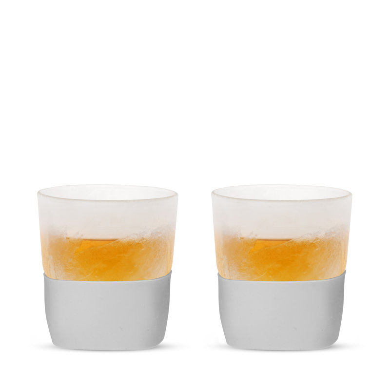 Ensemble de 2 verres à whisky givrés en verre