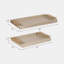 Ivory/Gold Wood Rectangle Decorative Tray