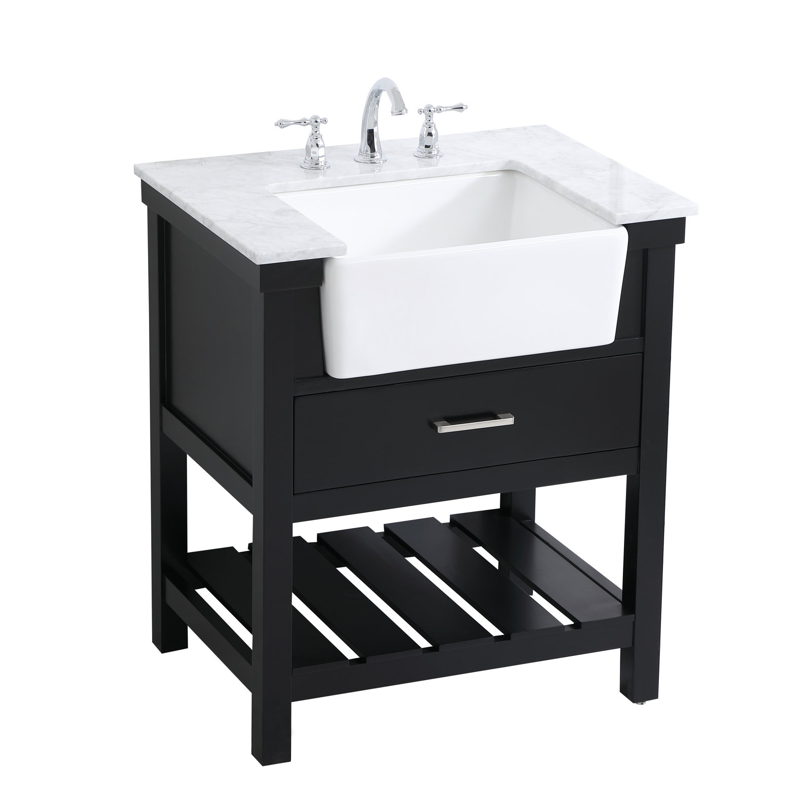 Pelaghia 30'' Single Bathroom Vanity, Black