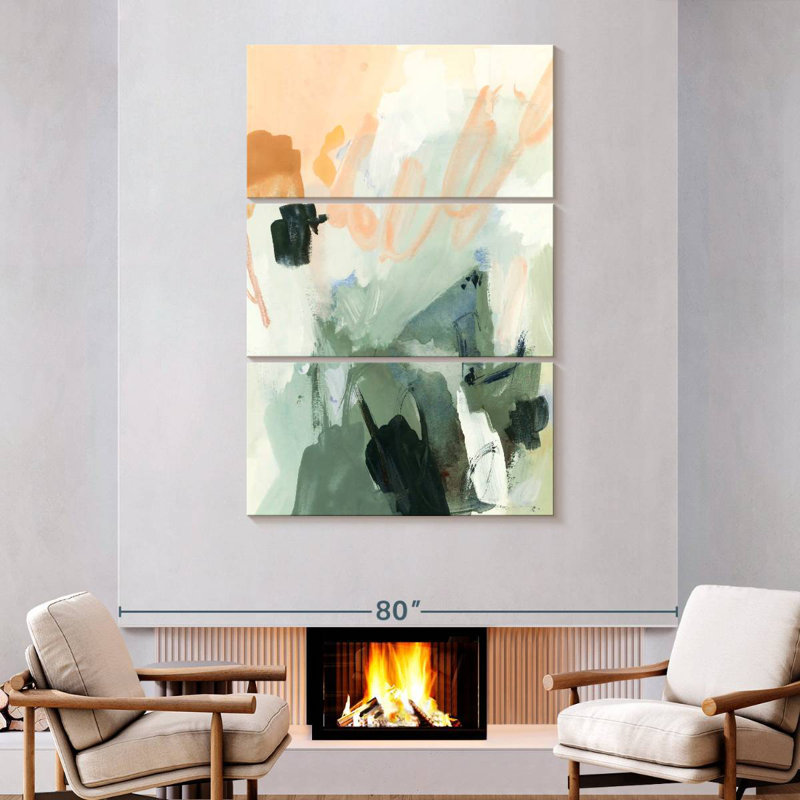 Avery Moss And Peach I, 74" H x 48" W