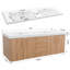 Ensemble de meuble-lavabo mural 60 po avec poignées dorées et lavabos doubles-1479065901