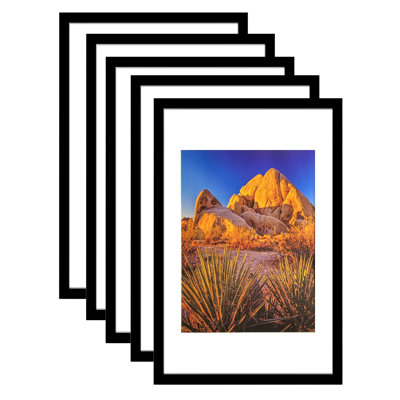 Cadres photo en PVC, l 14,2 po x H 20,3 po, montage mural, affichage horizontal et vertical, paquet de 5