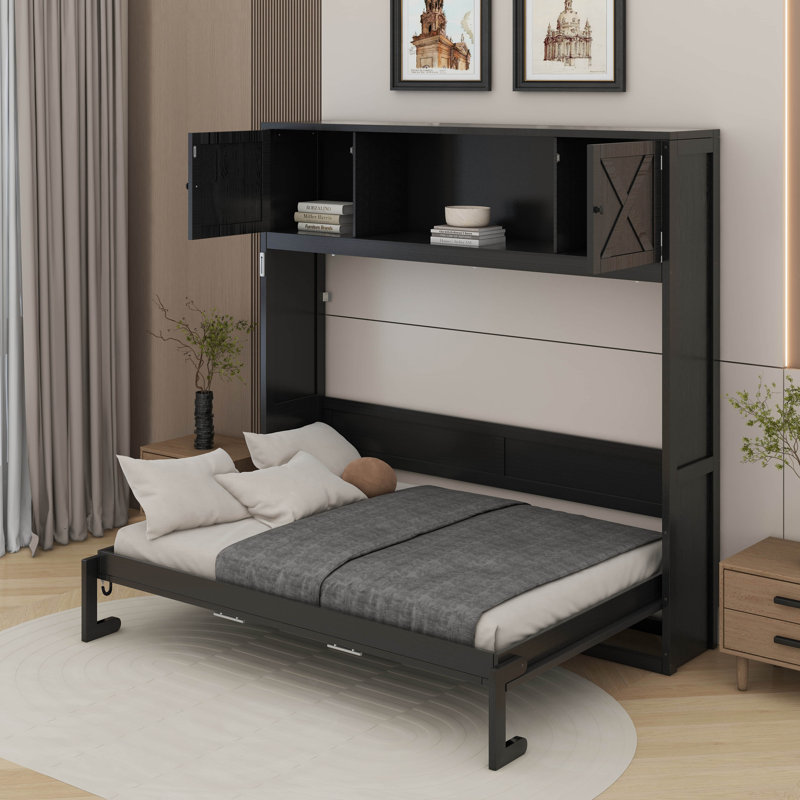 Lit escamotable double avec armoires