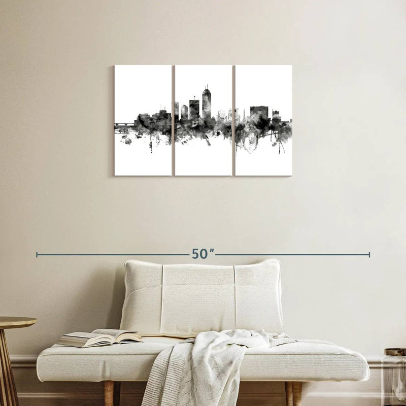 Indianapolis Indiana Skyline II, H 20 po x l 33 po