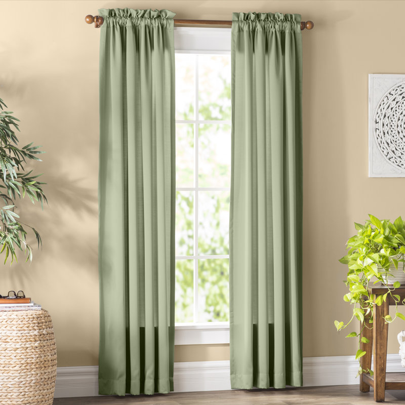 Panneau de rideau obscurcissant et isolant en polyester - Basics by Wayfair ™, Vert sauge, 1, l 54 po x L 63 po