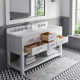 Cronin 60" Carrara White Marble Countertop Bath Vanity with Mirror