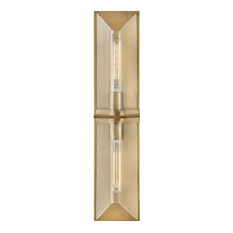 Heritage Brass and Clear Seedy Glass 24" Outdoor Wall Sconce