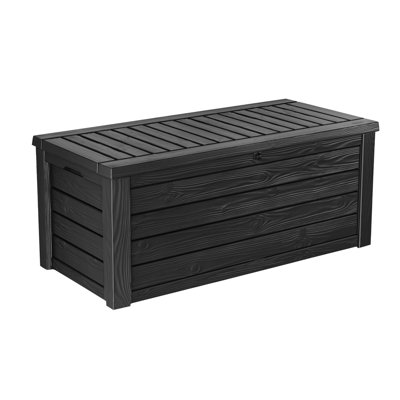 Outdoor & Indoor 150 Gallon Storage Deck Box, ‎lockable Resin Patio Bin & Bench For Garden Tools