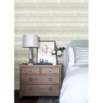 Morningtide Seafoam Textured Stripe Wallpaper