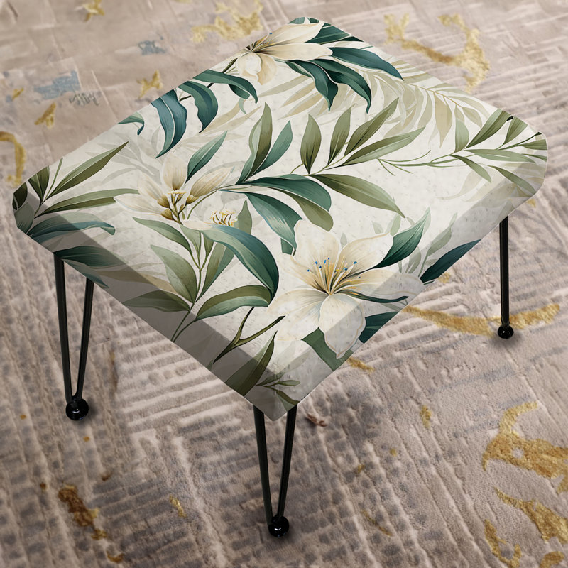 Serene Botanic Tropical Pattern IV - Tropical Rectangle Ottoman