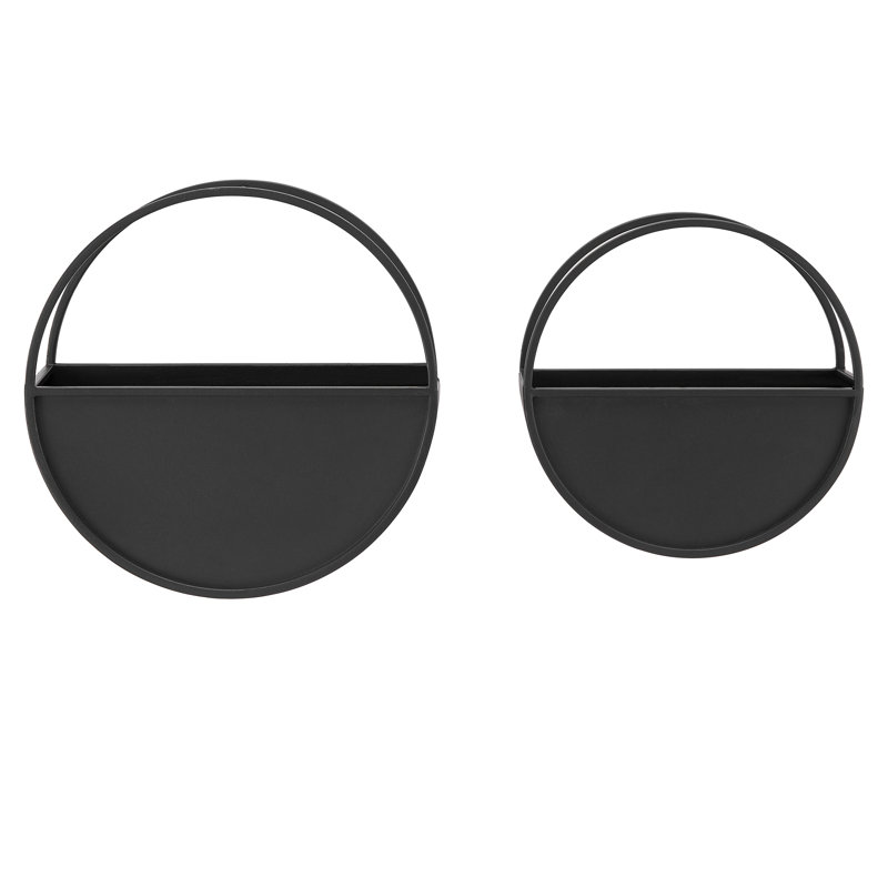 Black Iron Round Wall Planter Set for Indoor Plants