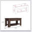 Table de rangement extensible Austin avec plateau relevable et tablette inférieure, parfaite pour les espaces de vie organisés