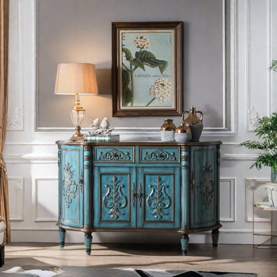 Retro Sideboard With 4 Doors And 2 Drawers