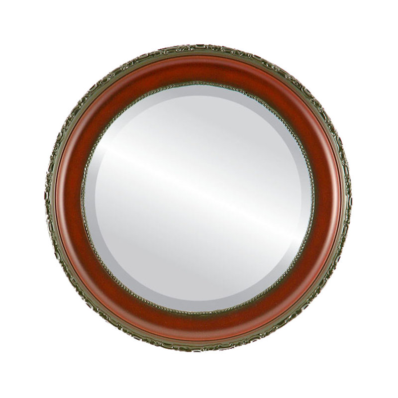 Miroir décoratif biseauté Reposa, 17 po x 17 po, Bois de rose