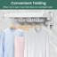Séchoir à linge mural, 3 fois pliable, pliable et pliable avec 12 crochets doubles - blanc