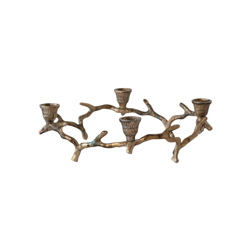 Aluminum Wreath Advent Taper Candleholder