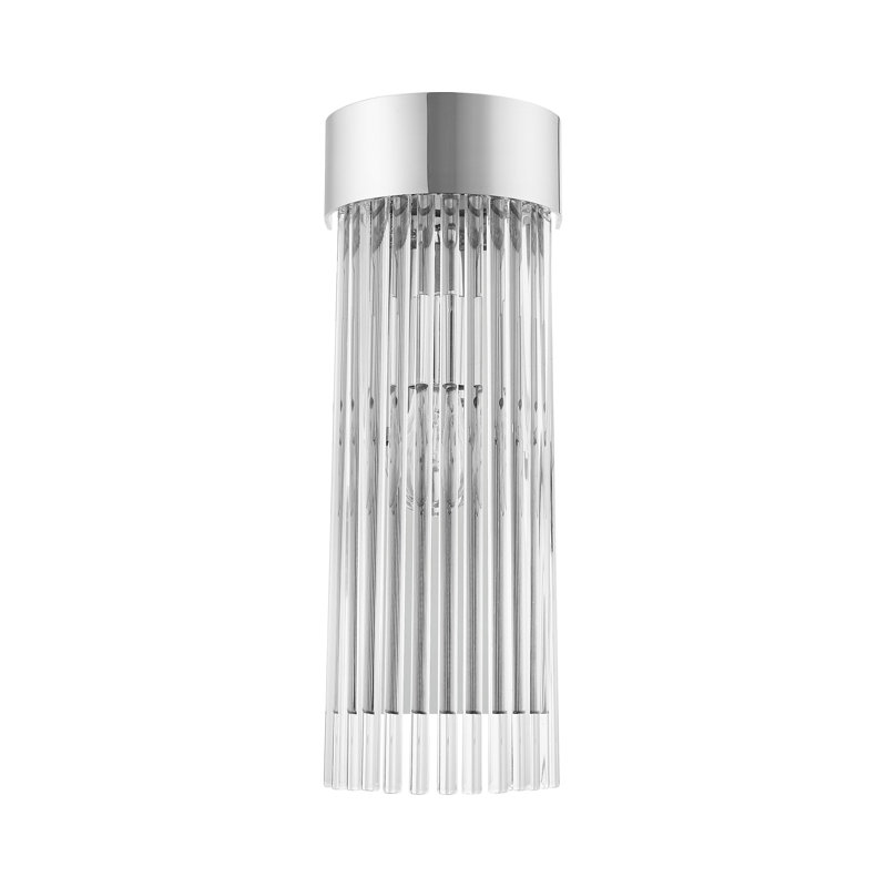 Bamey Steel Flush Mounted Sconce, Polished Chrome