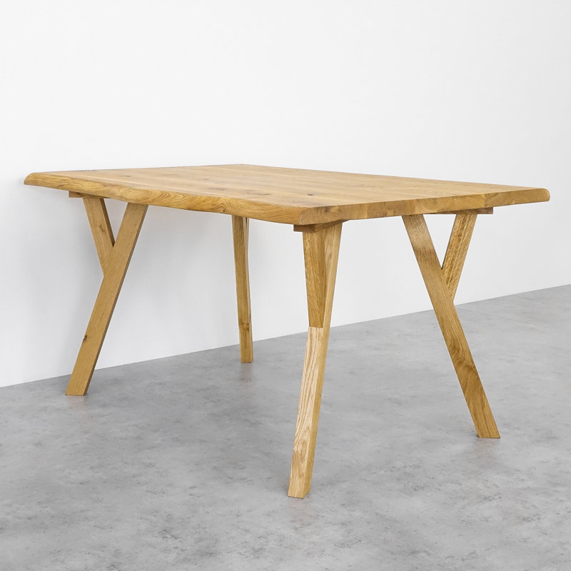 Lesly Oak Solid Wood Dining Table, H75cm x L180cm x W90cm