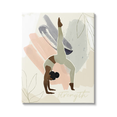 «Stretching Yoga Pose Force», bordure florale par Victoria Barnes
