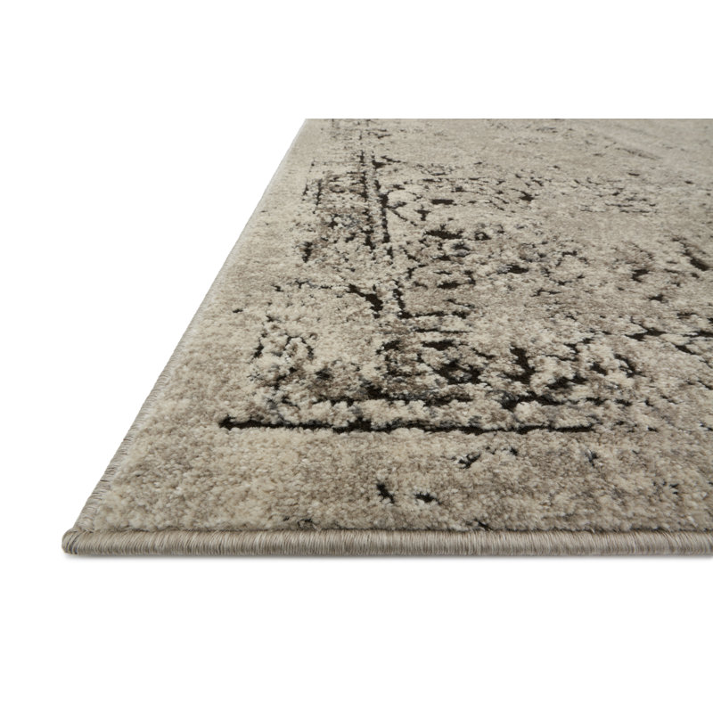 Tapis oriental beige / gris anthracite Mahfuze, Rectangle 2 pi 7 po x 4 pi