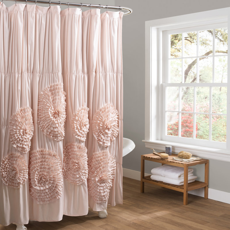 Noren Polyester Shower Curtain, Blush