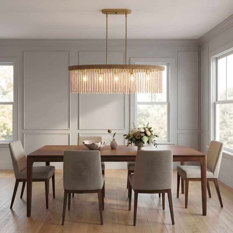 Artisanal 40.25 in. Five-Light Beaded Linear Chandelier