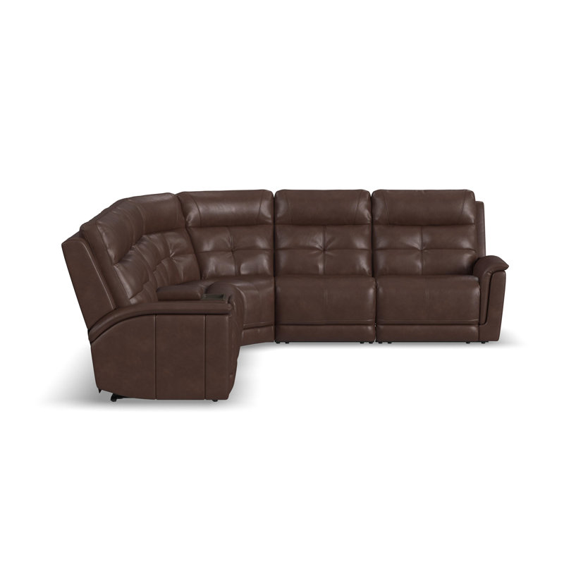 Canapé modulaire inclinable électrique 6 pièces Ranger, Dark Brown Full Grain Leather