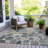 Machine Washable Indoor/Outdoor Xhevrie Pewter Rug-1395014008