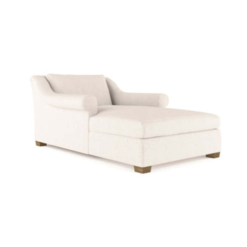 Thompson Chaise Lounge, Plush Velvet Blue Print, Weathered