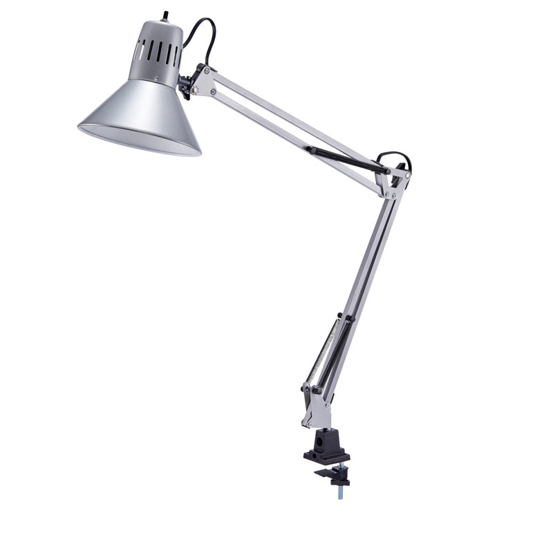 Lampe de bureau à bras articulé avec fixation à pince DEA48147C7E54900B88676BCE63B5BEE Office, Argent argent, Argent argent