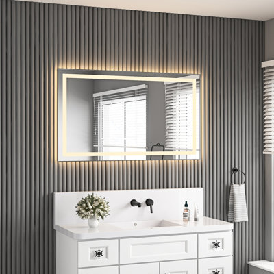 Miroir de meuble-lavabo mural 48 po x 28 po à 3 températures de couleur