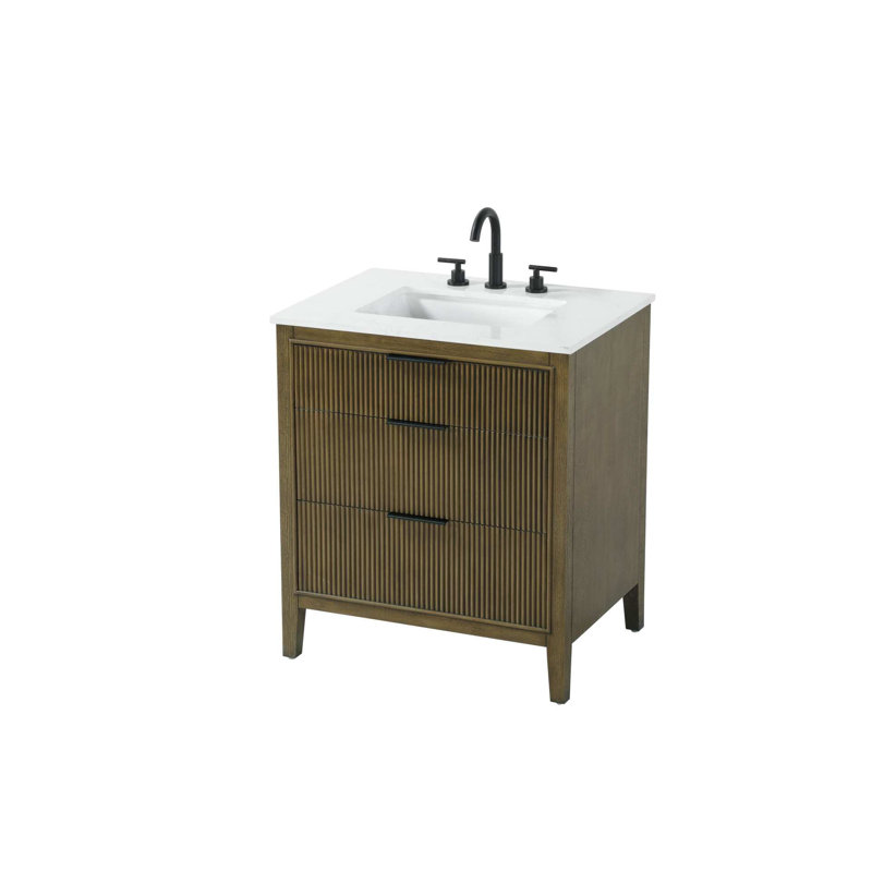Meuble-lavabo simple 30 po en chêne noisette, Noisette chêne, 30"