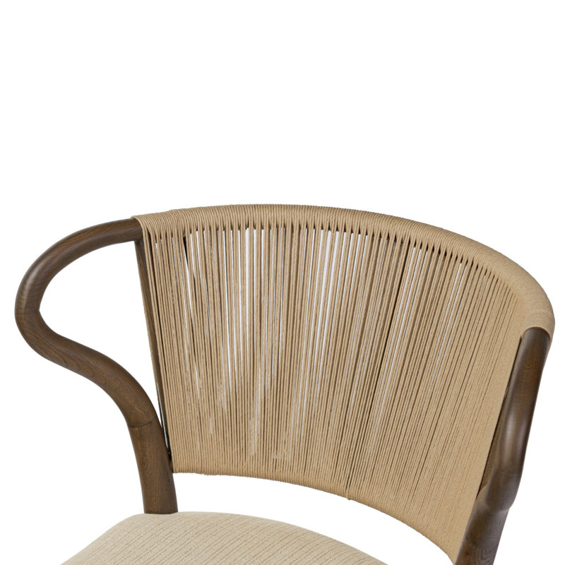 Amira Armless Dining Chair, Brown/Laine Natural