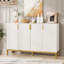 Buffet de luxe avec rangement et portes géométriques, armoire d'appoint