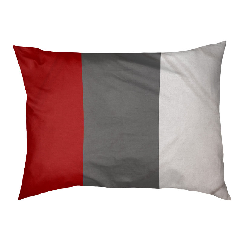 Coussin Ohio Football, Écarlate / Gris moyen, Très grand (l 50 po x P 40 po x H 7 po)
