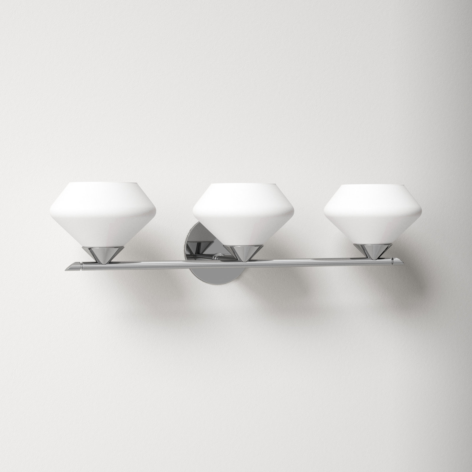 Junius 3 Light Frosted Dimmable Vanity Light, Polished Nickel
