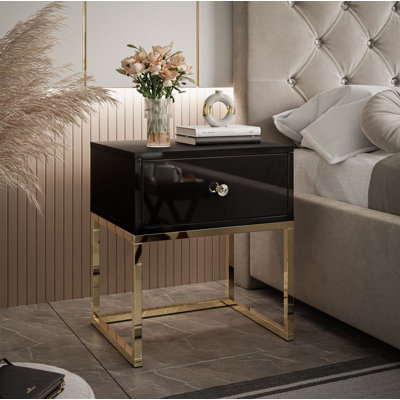 Alyxa 45cm W Steel Bedside Table
