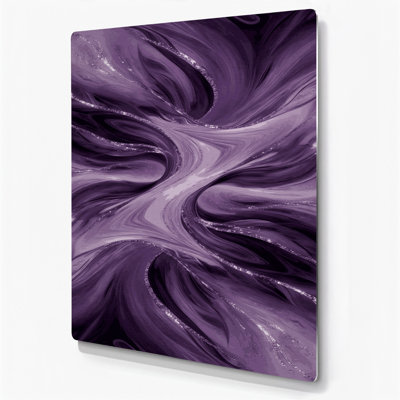 Abstrait paysage, art mural mauve en métal 66